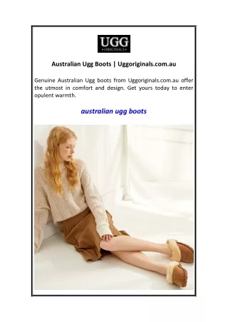 Australian Ugg Boots  Uggoriginals.com.au