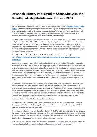 Downhole Battery Packs Market Share