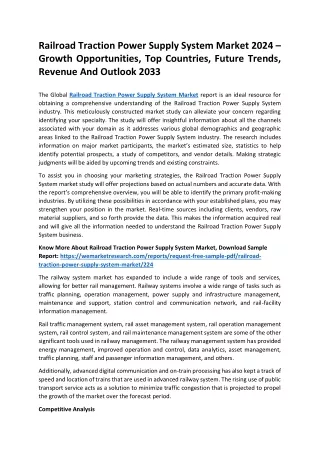 Railroad Traction Power Supply System Market 2024