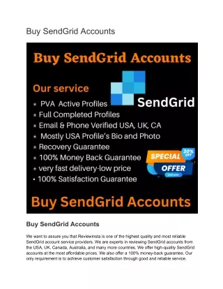 Buy SendGrid Accounts