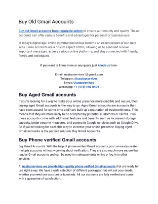 Buy Old Gmail Accounts