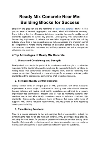 Ready Mix Concrete Near Me_ Building Blocks for Success