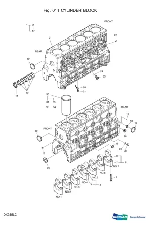 DAEWOO DOOSAN DX255LC (DIEU EXP) CRAWLER EXCAVATOR Parts Catalogue Manual