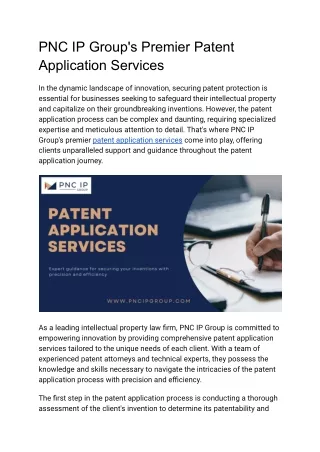 patent application services