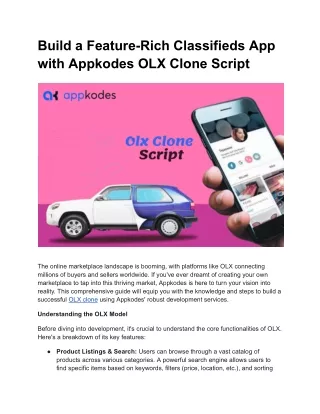 Build a Feature-Rich Classifieds App with Appkodes OLX Clone Script