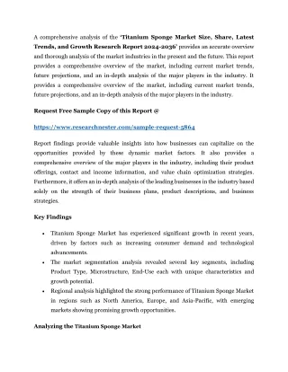 Titanium Sponge Market Size, Share, Latest Trends, and Growth Research 2036