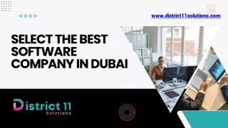 Select The Best Software Company In Dubai - District 11 Solutions