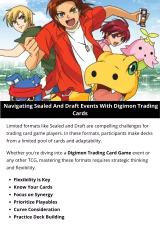 Navigating Sealed And Draft Events With Digimon Trading Cards