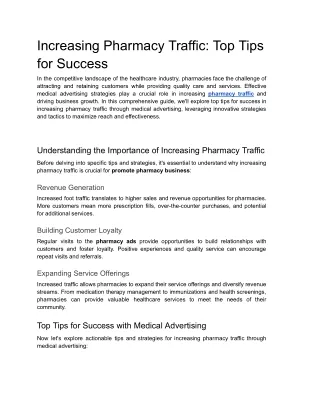 Increasing Pharmacy Traffic_ Top Tips for Success