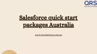 Salesforce quick start packages Australia  QR Solutions