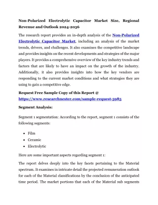Non-Polarized Electrolytic Capacitor Market