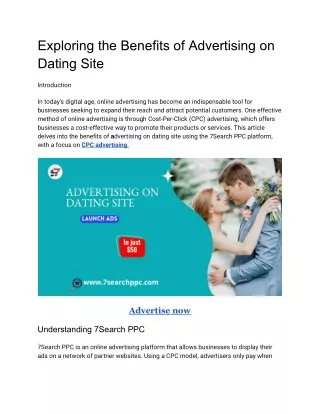 Exploring the Benefits of Advertising on Dating Site