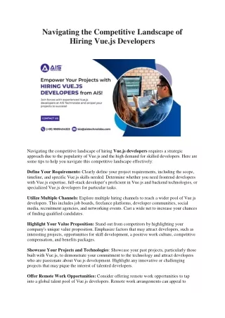 Navigating the Competitive Landscape of Hiring Vue.js Developers