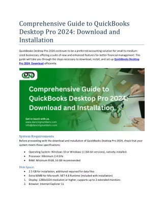 Comprehensive Guide to QuickBooks Desktop Pro 2024 Download and Installation