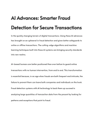 AI Advances_ Smarter Fraud Detection for Secure Transactions