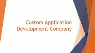 Custom Application Development Company