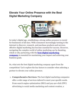 Best Digital Marketing Company