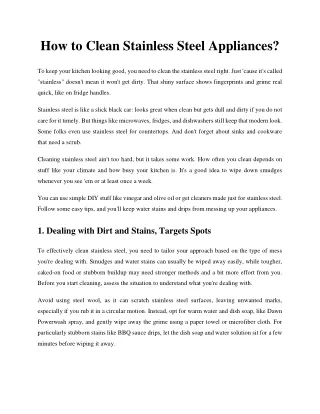 How to Clean Stainless Steel Appliances_