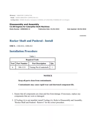 Caterpillar Cat CB46B Vibratory Compactor (Prefix JC4) Service Repair Manual Instant Download (JC400001 and up)