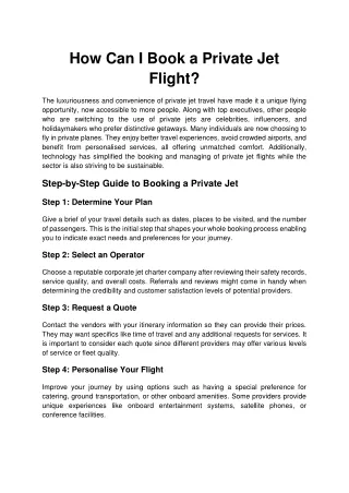 How Can I Book a Private Jet Flight