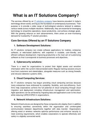 What is an IT Solutions Company