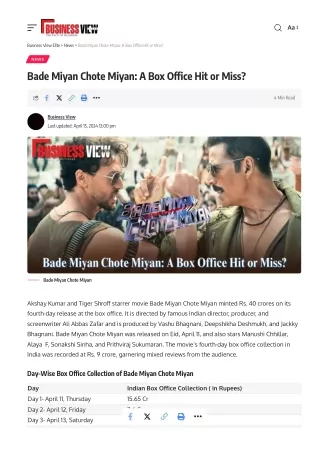 Bade Miyan Chote Miyan A Box Office Hit or Miss