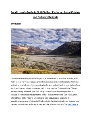 Food Lover's Guide to Spiti Valley_ Exploring Local Cuisine and Culinary Delights