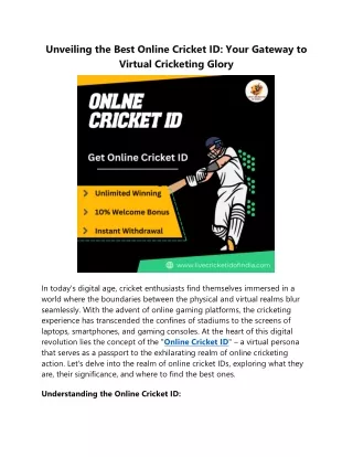 Unveiling the Best Online Cricket ID: Your Gateway to Virtual Cricketing Glory