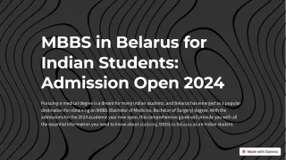 MBBS in Belarus for Indian Students Admission Open 2024