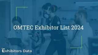 OMTEC Exhibitor List 2024