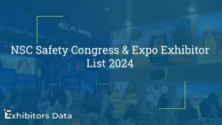 NSC Safety Congress & Expo Exhibitor List 2024