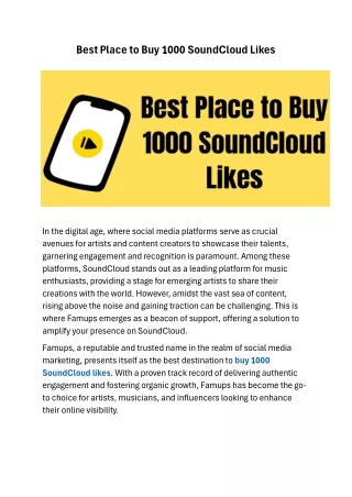 Best Place to Buy 1000 SoundCloud Likes