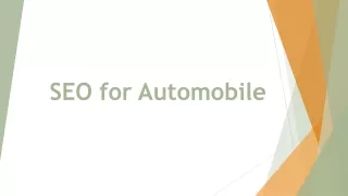 SEO for Automobile