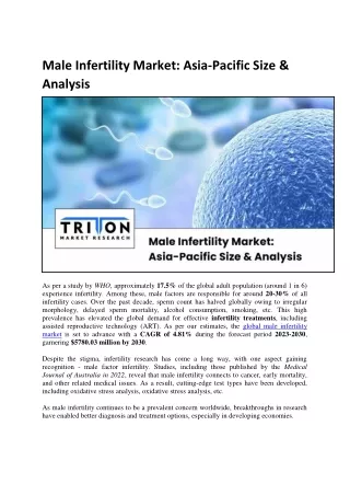 Male Infertility Market: Asia-Pacific Size & Analysis