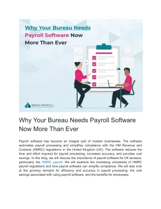 Why Your Bureau Needs Payroll Software Now More Than Ever