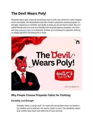 The Devil Wears Poly