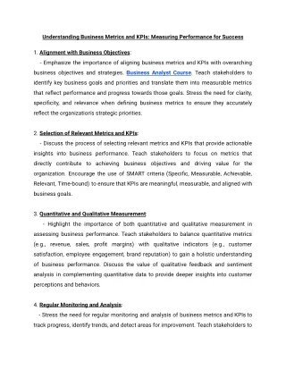 Understanding Business Metrics and KPIs_ Measuring Performance for Success