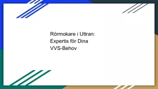 Rörmokare i Rönninge: Expertis för Dina VVS-Behov