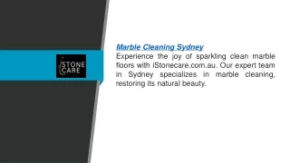 Marble Cleaning Sydney  Istonecare.com.au