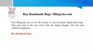 Buy Handmade Bags Blingcute.com