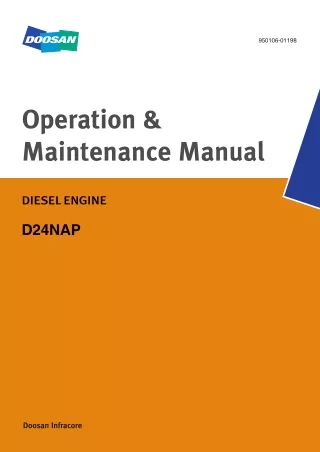 Doosan D24NAP Diesel Engine Service Repair Operation Maintenance Manual