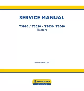 New Holland T3010 Tractor Service Repair Manual