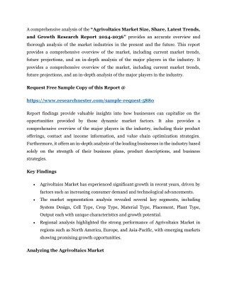 Agrivoltaics Market Size, Share, Latest Trends, and Growth Research Report 2036