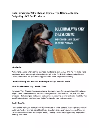 Bulk Himalayan Yaky Cheese Chews_ The Ultimate Canine Delight by JMY Pet Products