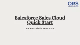 Salesforce QuickStart  Salesforce Sales Cloud Quick Start  QR Solutions