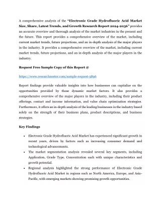 Electronic Grade Hydrofluoric Acid Market