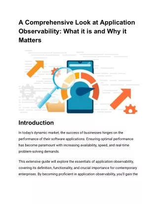 A Comprehensive Look at Application Observability_ What it is and Why it Matters