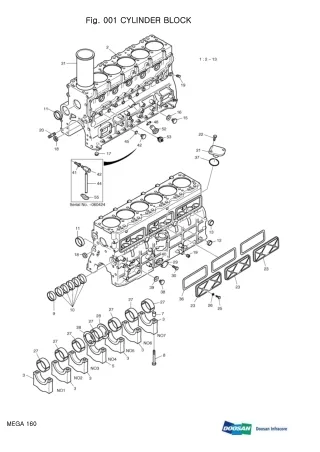 DOOSAN MEGA 160 Wheeled Loader Parts Catalogue Manual