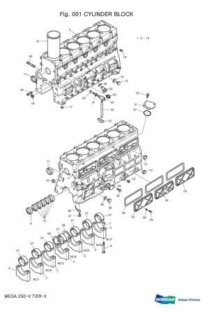 DOOSAN MEGA 250-V TIER-Ⅱ Wheeled Loader Parts Catalogue Manual