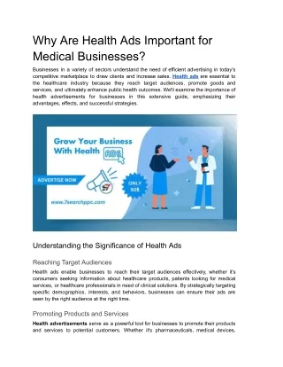 Why Are Health Ads Important for Medical Businesses_